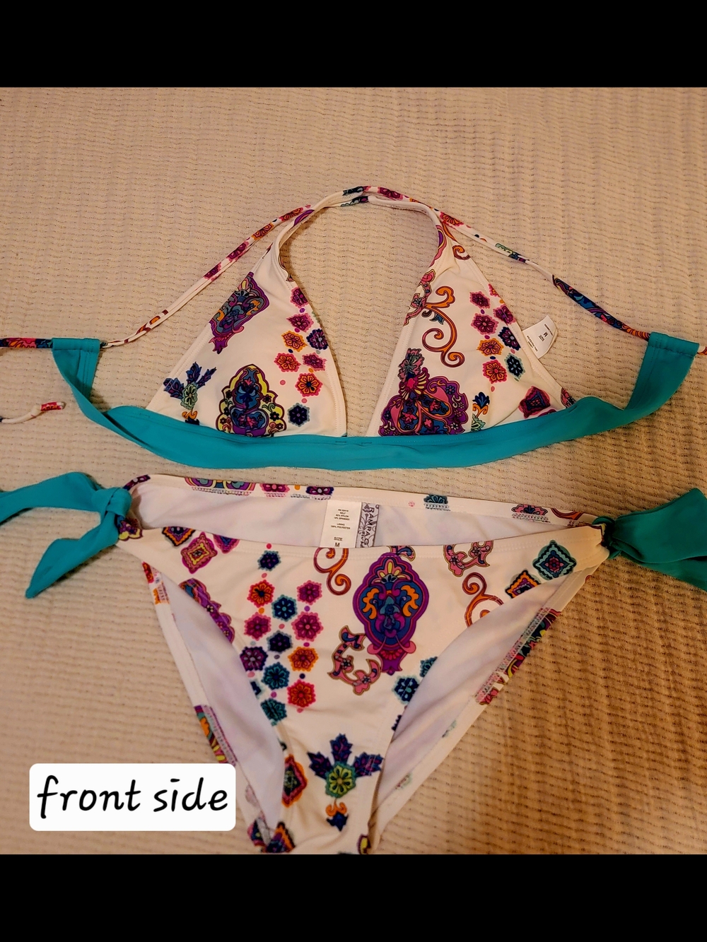 Fun Rampage Brand Multicolor Symbols Bikini similar to ED Hardy Audigier TATTOO